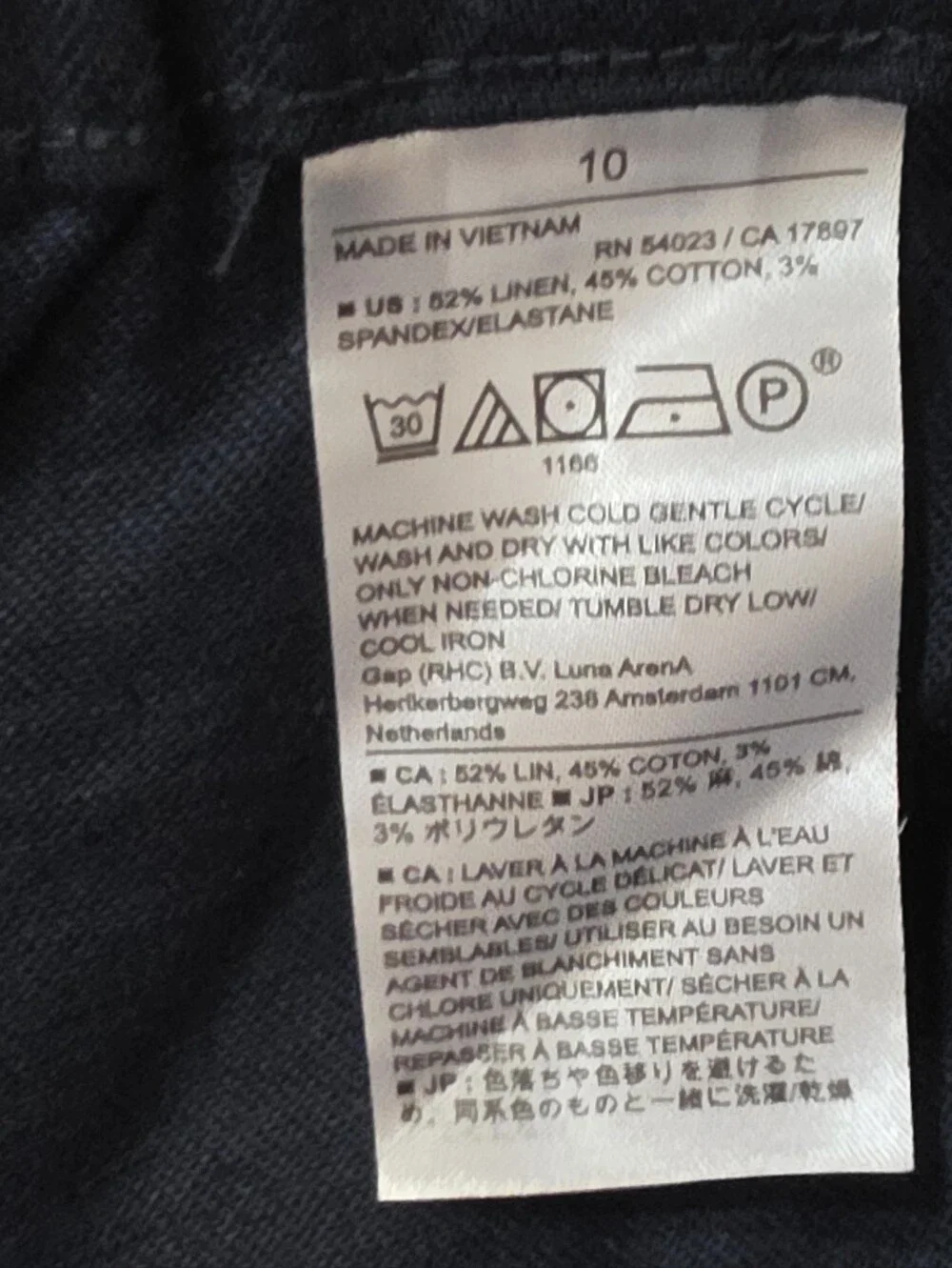 NWT Banana Republic Linen Blend Wide Leg High Rise Pants Womens Sz 10 Navy Blue
